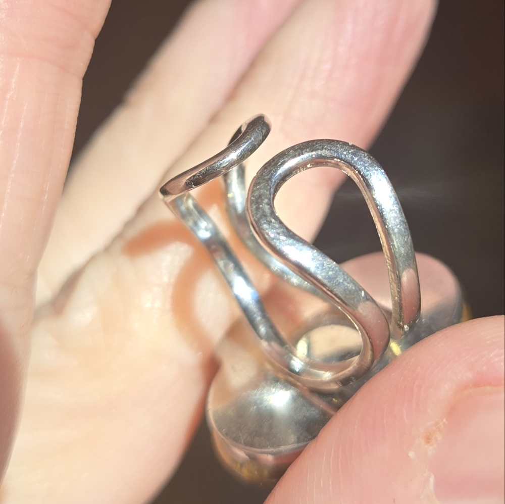 Tiger's Eye Silver Ring sz 8 adjustable - Picture 10 of 10